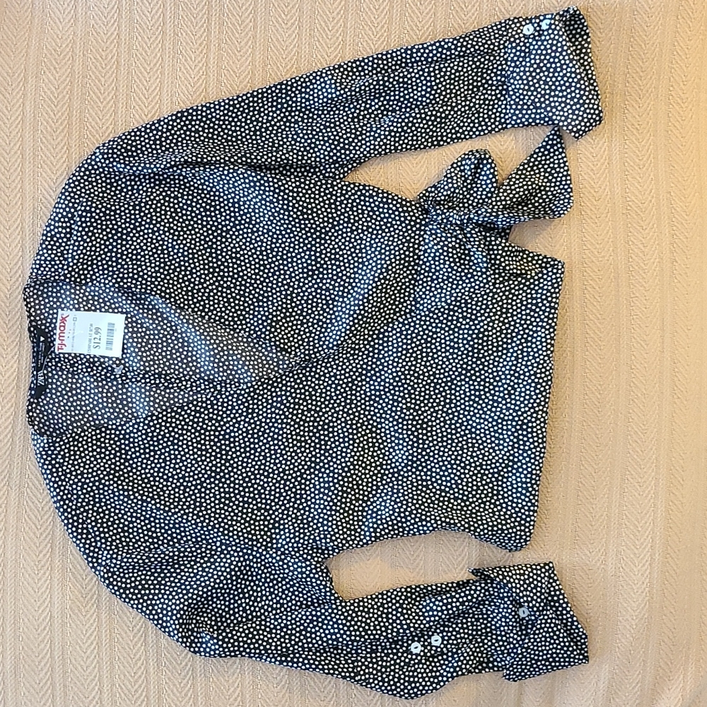 Black polka-dot top